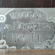 Load image into Gallery viewer, Waggon &amp; Horses Cut Glass Sign
